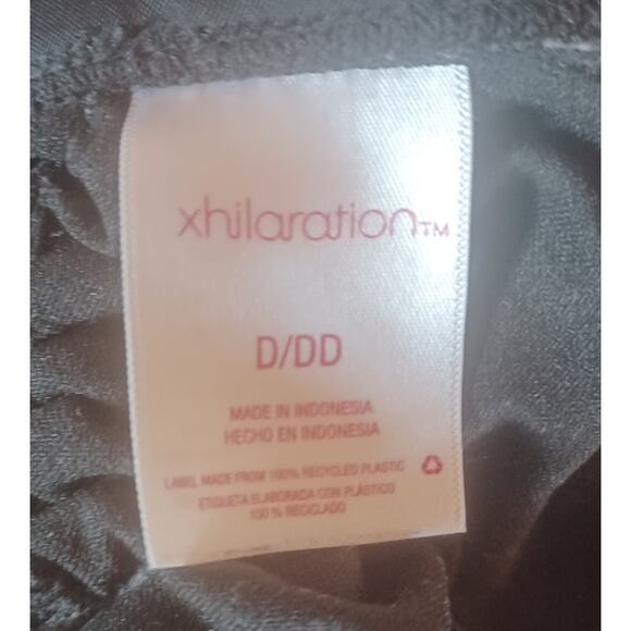 Xhilaration Black Bikini Padded Halter Top Wide Double Back Strap Women's D/DD - Picture 5 of 6